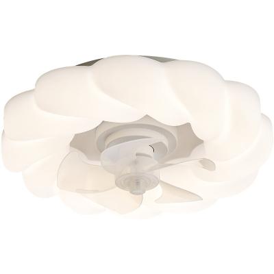 China Modern Net Red Cream Room Smart Bedroom Cloud Fan Light Kids Room Fan Ceiling Lamp No Strobe for sale