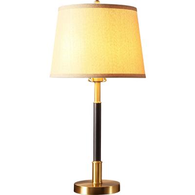 China Modern American All-Copper Table Lamp Bedroom Bedside Lamp Antique European Pure Copper Warm Cloth for sale