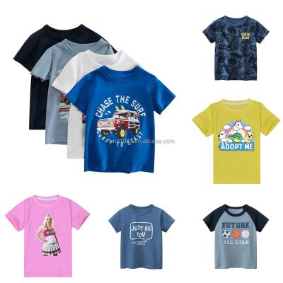 China Wholesale Kids Short Sleeve T Shirts QUICK DRY Printing Many Color Kids Casual Round Neck T-shirt for sale