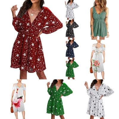 China Summer hot women's fashion anti-static short sleeved dresses loose loose women's clothing for sale