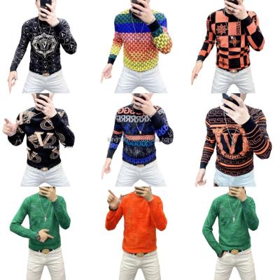 China Anti-wrinkle 2023 autumn and winter new men's sweater casual pullover solid color knitted upper for sale