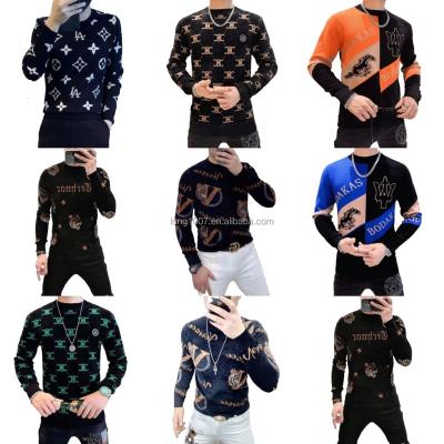 China Anti-wrinkle Men's Casual Long Sleeve Knitted Sweater Solid Color Round Neck Pullover Loose Top Knitwear Daily Wear For Autumn Spring for sale