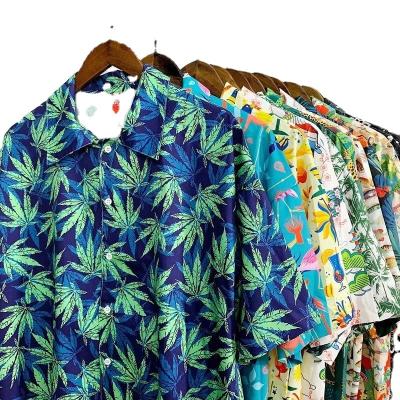 China 2023 Anti-wrinkle Summer T-shirt Beach Resort Colorful Tropical Hawaiian Floral Men's Floral Shirt for sale