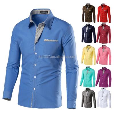 China Anti-wrinkle vintage cardigan style party men 2023 long sleeve fashion shirt men casual dress shirt British street slim fit fashion for sale