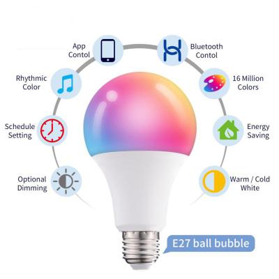 China Smart Light Hotel LED Bulb Lamp 10W E27 RGB Color Lighting Lamp Decor Home DIY Color Smart Light for sale