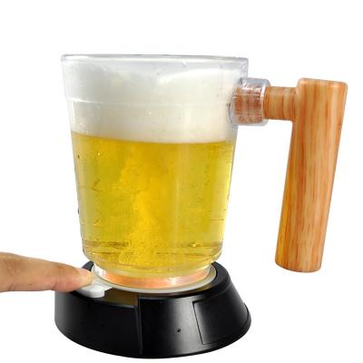 China Eco-friendly Portable Bar Machines Cup On Top Beer Foamer Ultrasonic Beer Foam Maker With A Cup For Party for sale