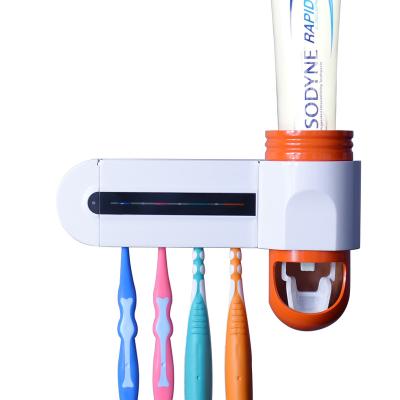 China Factory Viable Supplier Durable Toothbrush Sterilizer and Automatic Toothpaste Pump Dispenser with Toothbrush Holder for sale