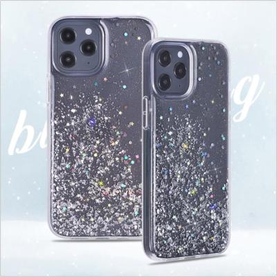 China Rhinestone Crystal Shinny Back Cover Vendors Wholesale Anti-fall Phone Case With Glitter Flash for sale