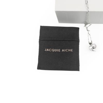 China ANTI-STATIC Rose Gold Logo Custom Printed Ring Pockets Necklace Earring Cloth Pouch Velvet Jewelry Pouch Envelope Bag for sale