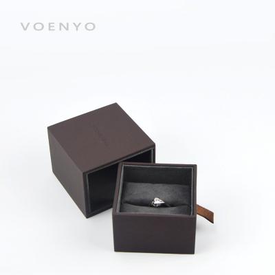 China Plastic Outer UV Coating Plastic Jewelry Ring Slide Box With Velvet Holder Jewelry Drawer Slide Packaging Boxes Logo Stamping for sale