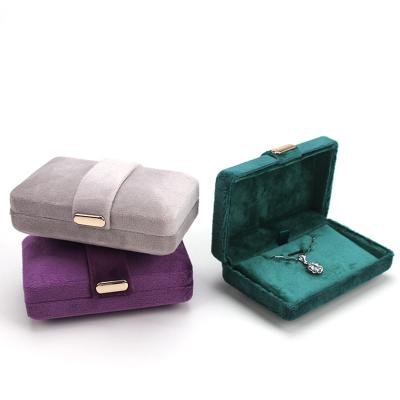 China Velvet inside lining 8.5*5.5*3.5cm Double Velvet Ring Box Necklace Packing Case Flannel Jewelry Ring Box for sale