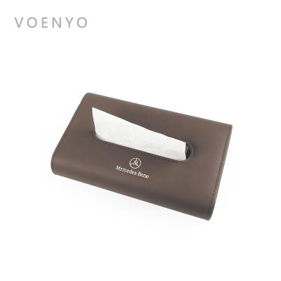 China Office luxury car PU hot stamping/debossing leather box cover for custom tissue box writing gift for sale