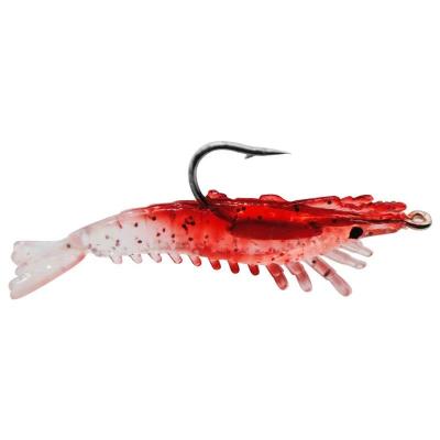 China Best Selling Products PVC Amazon Fishing Lure Soft Metal Inside Luminous Shrimp Soft Bait With Cocking Hook for sale