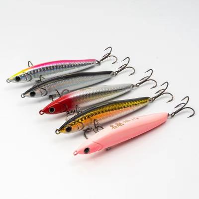 China Fish White Bay Sinking Pencil Lure Artificial Hard Lure Fishing Fish Bait For Catfish Bass Perch GJ-1022 for sale