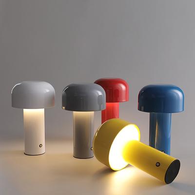 China Modern Minimalist Modern Mushroom Design Table Lamp Battery Charging LED Wireless Night Lights For Restaurant Bedroom Home Decorative for sale