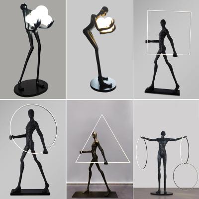 China Art Sculpture Humanoid Abstract EUROPEAN Nordic Designer Led Modern Hotel Living Room Bedroom Floor Lamp for sale