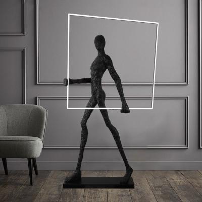 China European post-modern creative humanoid sculpture large turnout ball floor lamp designer hotel lobby exhibition hall portrait floor lamp for sale