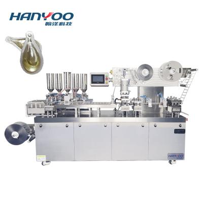 China HANYOO DPP-270Y Economical High Yield Blister Packing Machine Fun Egg Toys Flavor Pet Dewormer Liquid Filling Packagine for sale