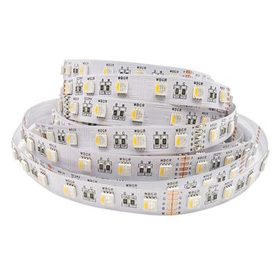 China LANDSCAPE SMD 5050RGBW RGBCW RGBNW RGBWW five four-in-one flexible LED strip lights 24V single array 96 low voltage 12MM for sale