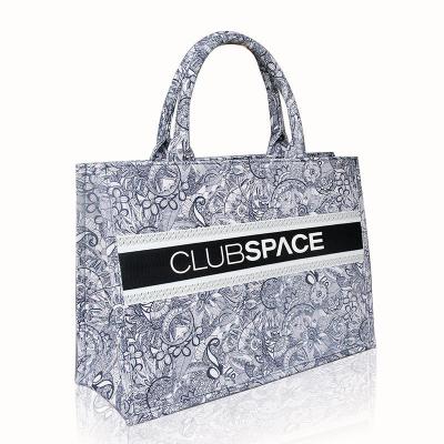 China PORTABLE Wholesale Two Upright High End Full Tone Printed Canvas Tote Bag With Gusset for sale