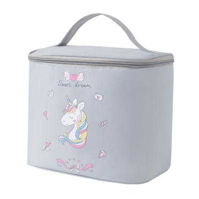 China Fashion Unicorn Cosmetics Bag Extra Capacity Foldable Handheld Travel Cosmetics Washing Bag for sale