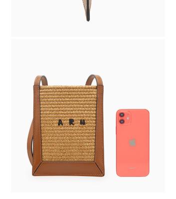 China Fashion newcomer branded mani small cross - body eco woven cell phone purse bag with card holder for sale