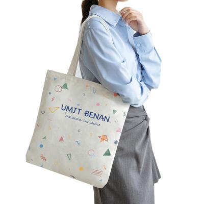 China Full Reusable Canvas Recycled Shopping Bag Printed Handled Reuse Canvas Shopping Bags Cotton Canvas Tote Shopping Bag for sale