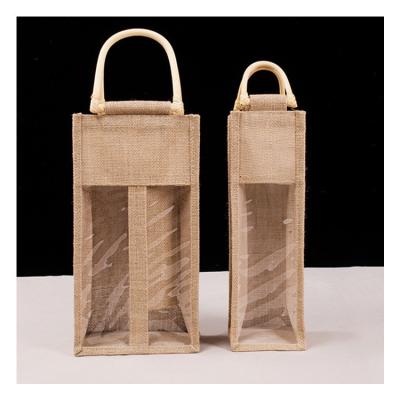 China Handled eco jute tote bag eco reusable shopping jute with canvas shopping bag eco jute shopping bag for sale