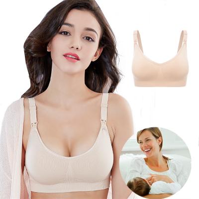 China High Quality Antibacterial Plus Size Nursing Bra Breathable Women Breastfeeding Seamless Maternity Push Up Underwear Bra for sale