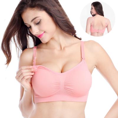 China Anti-Bacterial Front open wireless adjustable breathable seamless Breastfeeding Push Up Padding pregnant comfortable Maternity&Nursing Bras for sale