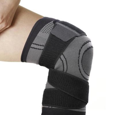 China Breathable Hot Selling Adjustable Elasticity Silicone Spring Knee Brace Knee Brace Compression Sports Gym Knee Sleeve for sale