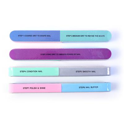 China Wholesale Eco-Friendly Nail Files 7 Sides Colorful Nail File Buffing Tools Nail Buffer Sanding File for sale