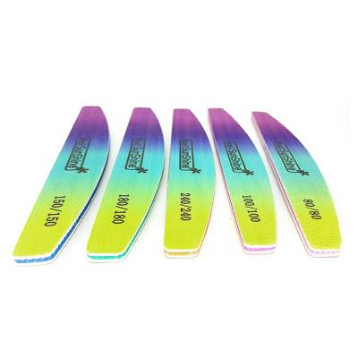 China Nail Care Customized Logo Half Moon Nail Files Professional Nail File 120/180/240 Grit Emery Board Set Custom Print for sale