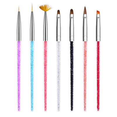 China Beauty Paint Tools Acrylic Nail Art Painting Pen Tool Private Label Grip Manicure Liner Line Brush Nail Gel Brush for sale