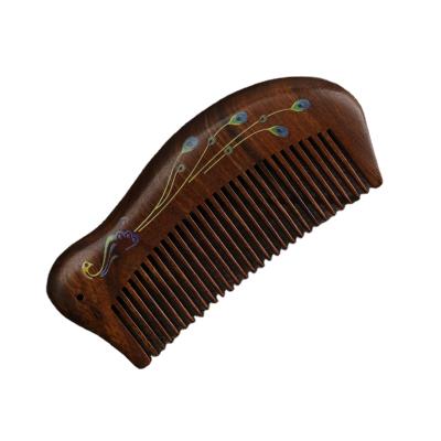 China Long Handle Travel Sandalwood Portable Chinese Style Comb Handmade Wooden Comb Hair Tools for sale