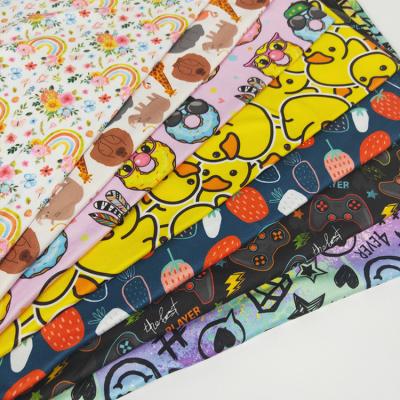 China Hot Sale DBP Dress Material Anti-static Polyester Designs Custom Printing DTY Double Brushed Poly Baby Jersey Fabric For Clothes for sale