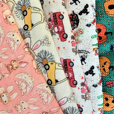 China Anti-static hot sale no MOQ custom printed polyester ball fabric for baby kids bows for sale