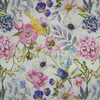 China Customized 80*80/133*100 high density anti-static cotton poplin digital woven floral printed fabric 100% cotton woven fabric for sale