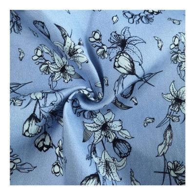 China Color Mangnolia Digital Printing Anti-static Cool Floral Cotton Woven Canvas Fabric For Garment for sale