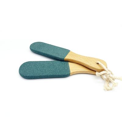 China High End Durable+waterproof+reusable Pedicure Callus Remover Nail Tools Wooden Washable Foot File With Handle for sale