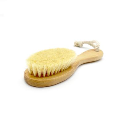 China New Style Paddle Natural Nondisposable Natural Super Soft Hair Brush Beech Hair Brush For Newborns And Toddlers for sale