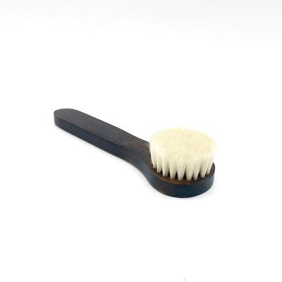 China Private Label Nondisposable Wooden Hair Brush Super Soft Goat Stiffens Retro Color Baby Hair Brush For Newborns And Toddlers for sale