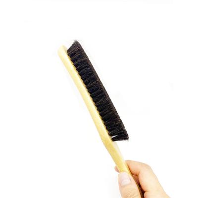 China OEM Waterproof Handle Bamboo Hair Brush Customized Horse Hair Paddle Beard Cleaning Brush Soft Neck Cloth Brush For Men for sale