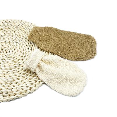 China EXFOLIATE New Style Vegan Natural Fiber Silk Exfoliating Gloves Bath Glove Long Lasting Body Scrubber For Dead Skin for sale