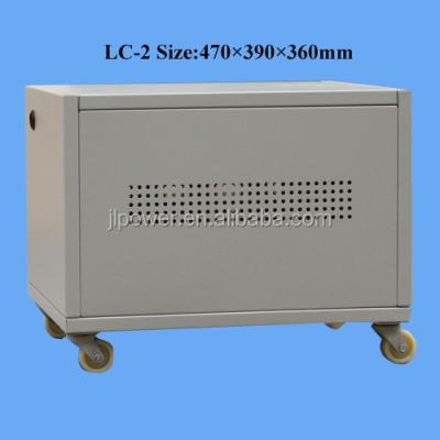 China The steel steel cabinet can charge 2 pcs 12V100ah battery cabinet. LC-2 wheel battery cabinet. Can move. for sale