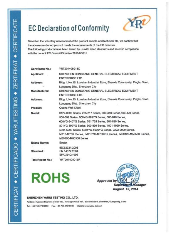 RoHS - Shenzhen Dongfang General Electric Enterprise Co., Ltd.