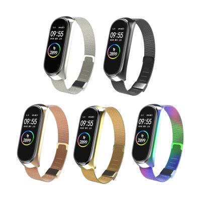 China Factory Price Breathable Strap For Xiaomi MI Band 3 4 5 Series Stainless Steel Metal Milanese Watch Band for sale