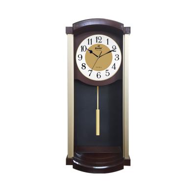 China European Style Living Room Metal Radio Clock Face Swing Fashion Rectangular Plastic Wall Clock for sale