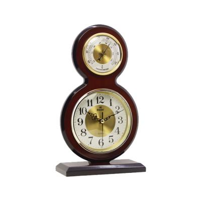 China Creative Wholesale Creative Digital Factory Quartz 8 Wooden Table Clock With Thermometer Function for sale