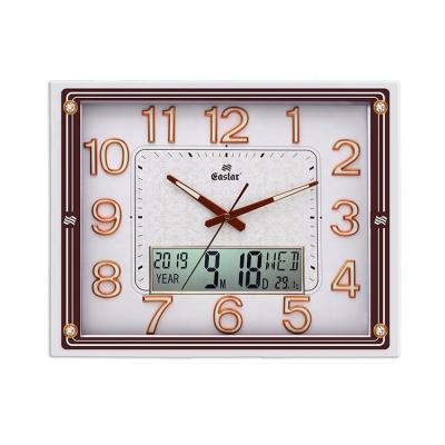 China Modern Creative Digital Luminous Calendars Square HD LCD 3D Calendar Wall Clock for sale